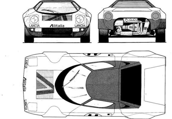 Lancia Stratos (1975) (Lanca Stratos (1975)) - drawings (drawings) of the car